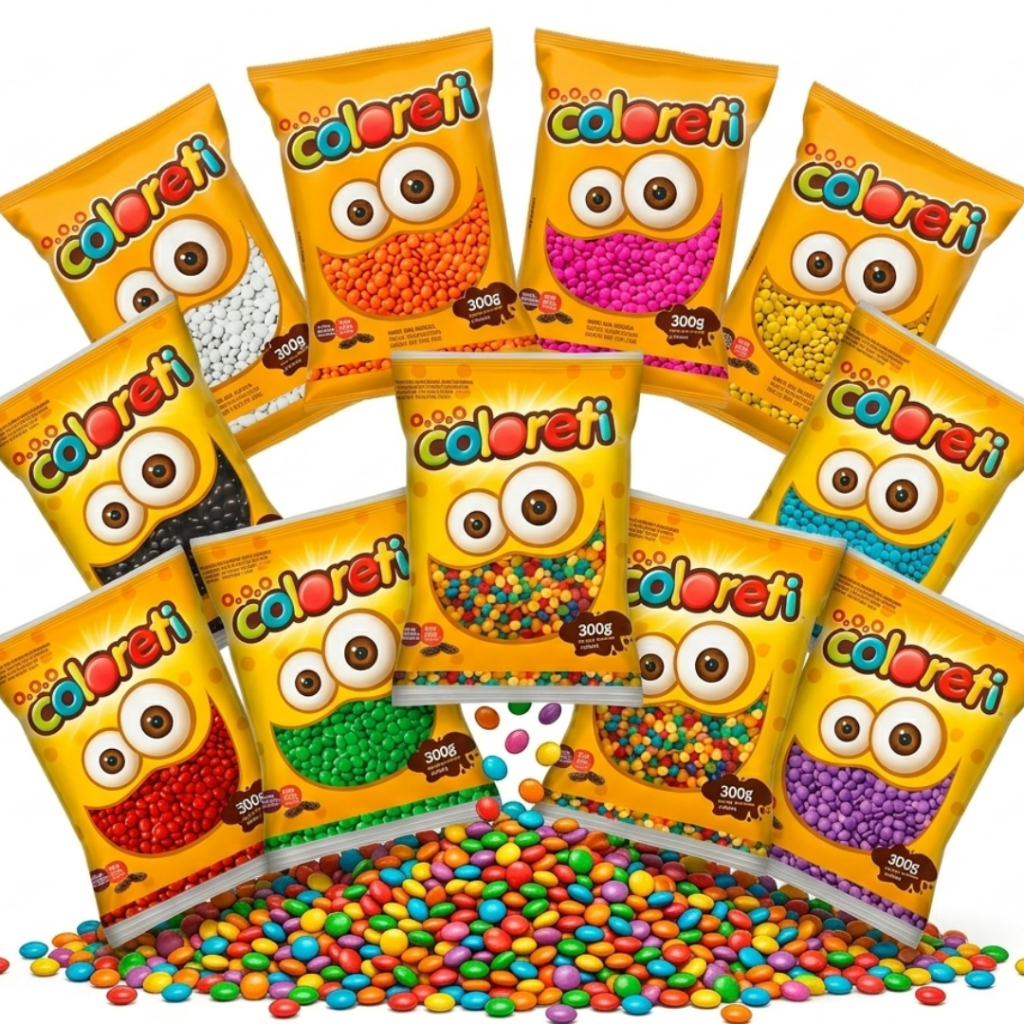 Confete Chocolate Coloreti Colorido 300g - Jazam / ESCOLHA SUA COR