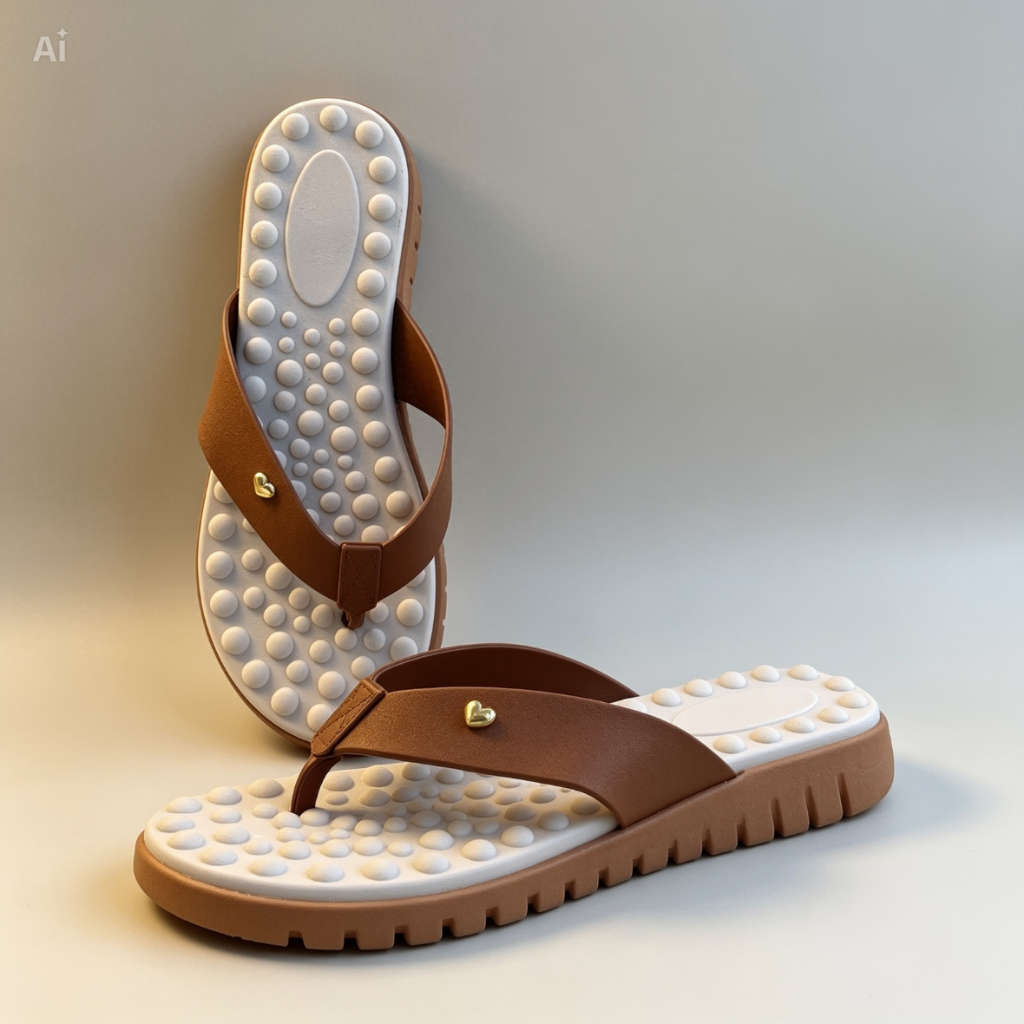 Chinelo Feminino Ortopédico com Palmilha Massageadora Esporão Fascite Confortável e Antiderrapante