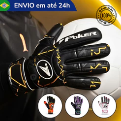 Luva Goleiro Poker Champion 9 Semi Profissional Campo Society Resistente Masculino Feminino Original