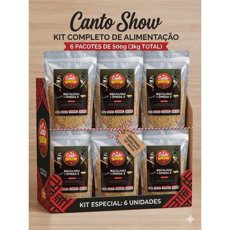 kit canto forte com óleo de bacalhau 500g fardo com 6 unidades