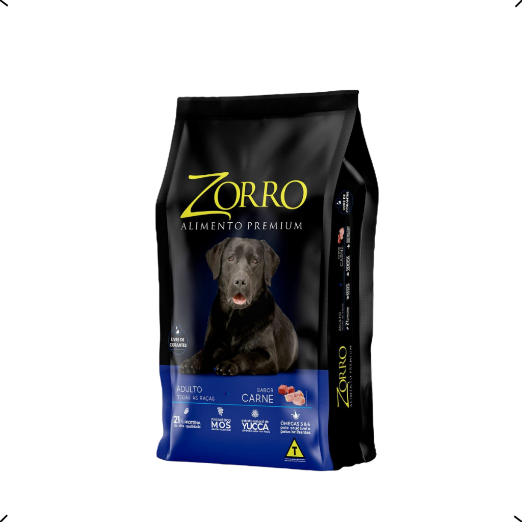 RAÇÃO ZORRO PREMIUM ADULTO TODAS AS RAÇAS 15KG
