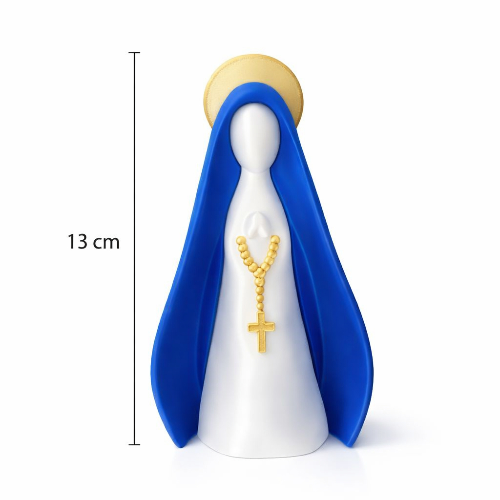 Escultura Decorativa Em 3D Católica Nossa Senhora Aparecida  14 Cm - Presente e Decoração Religiosa