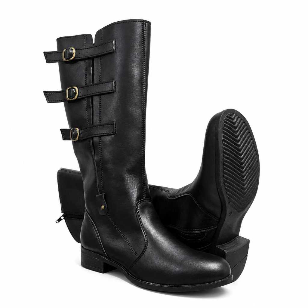 Bota Feminina Inverno Coturno Botinha Montaria Estilosa Confortável e Versátil