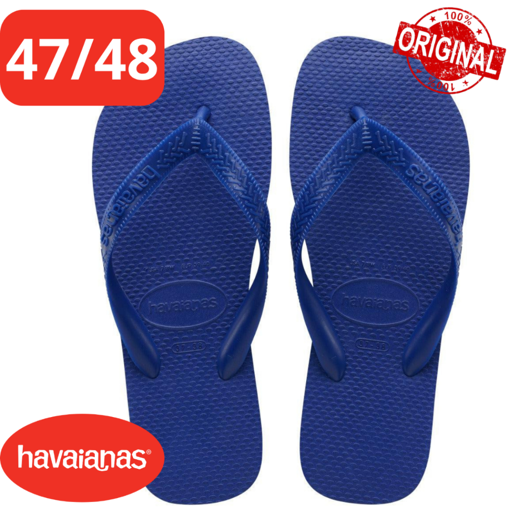 CHINELO HAVAIANAS GRANDE 47/48  TOP LISA AZUL NAVAL ORIGINAL TAMANHO GRANDE ADULTO