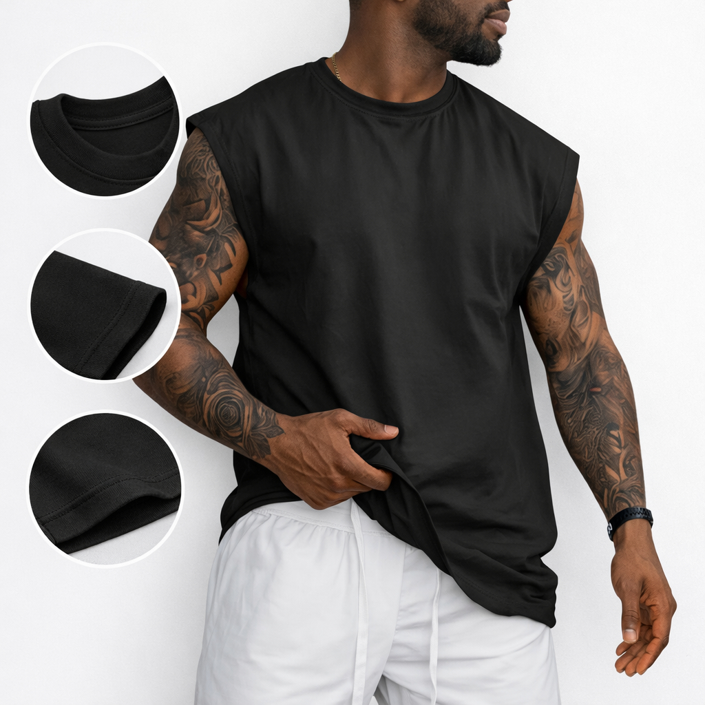 Regata Oversized Masculina 100% Algodão Academia Treino Casual Confortável Streetwear