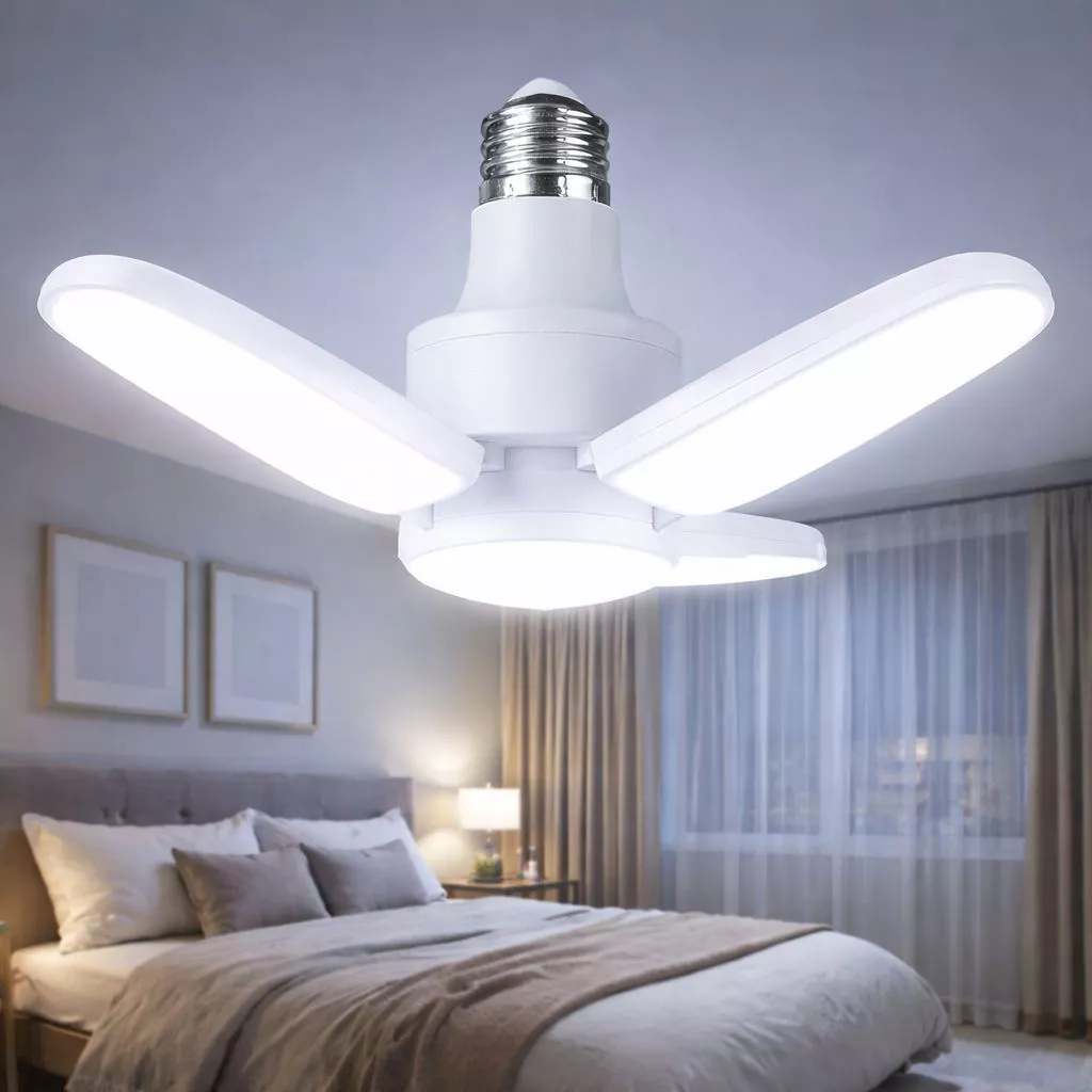 Lâmpada LED Dobrável E27 28W Bivolt Branco frio ou quente Hastes Ajustáveis (Ajuste de Ângulo) — imagem 1