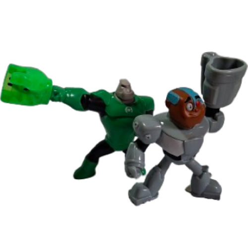 Lote 2 Bonecos DC Mcd's - Cyborg e Kilowog Lanterna Verde