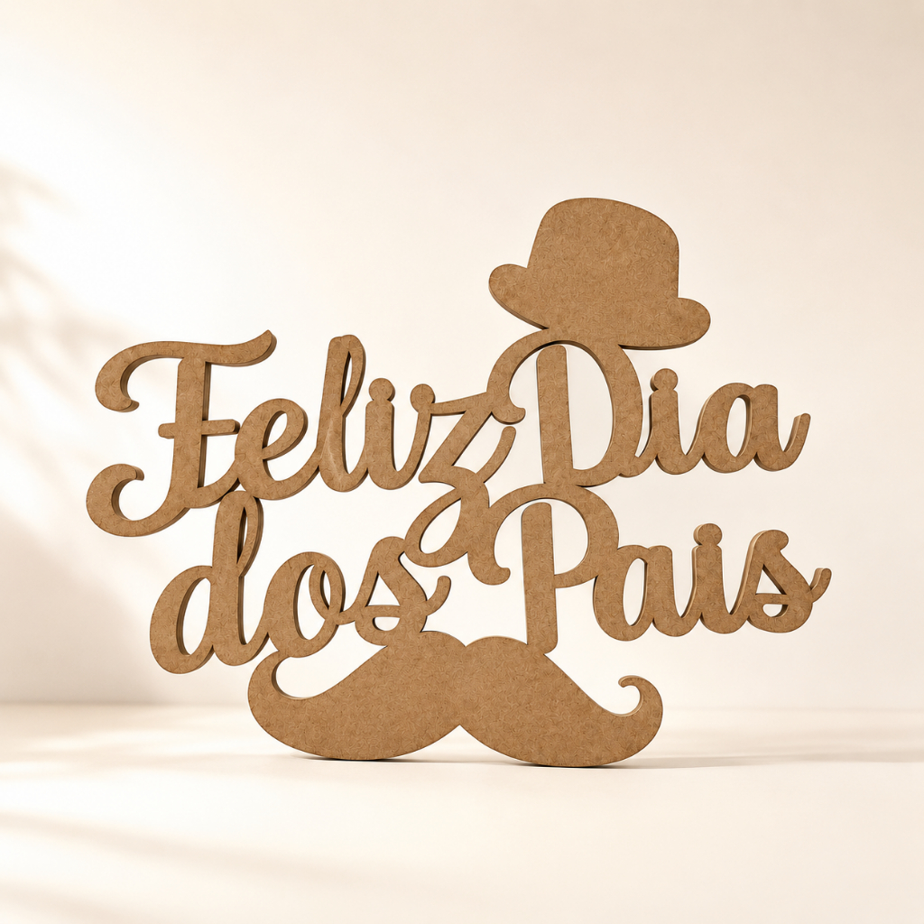 Letreiro Feliz Dia Dos Pais Mdf 3mm Decorativo Festa