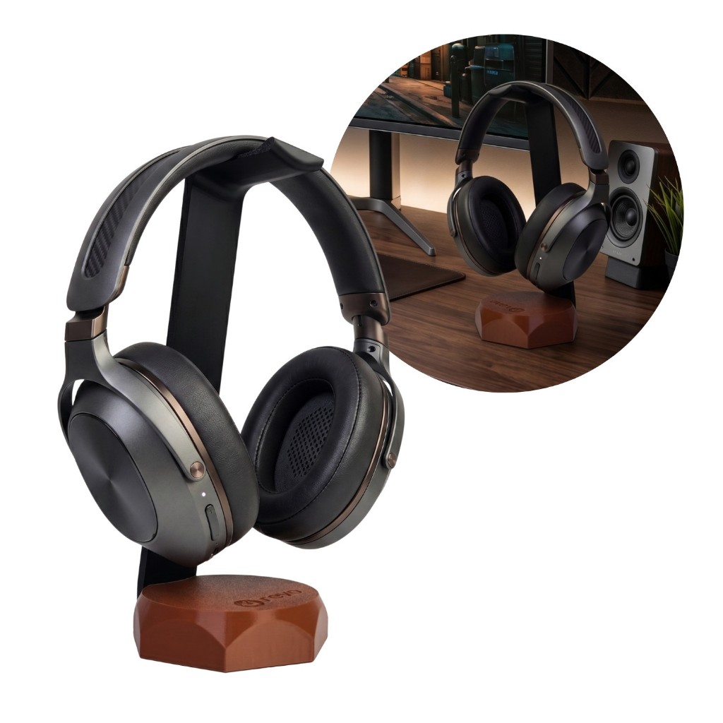 Suporte de Mesa Para Headset e Fone de Ouvido Gamer Kore Revo Preto Branco Marrom Cinza