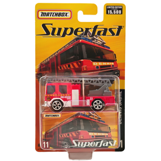 miniatura Matchbox Superfast Carro de Bombeiro Dennis Sabre - edição limitada 1/64