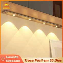 60cm Luminária Barra LED Recarregável Sensor de Movimento 3 Cores Luz para Armário e Guarda-Roupa