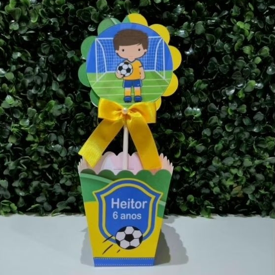 Kit Cachepô - Centro de Mesa - Futebol - Lembrancinha Personalizada - Pegue e Monte.