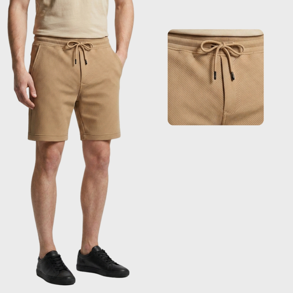 Bermuda Masculina Canelada Slim Elastano Cos Elástico Premium Mauricinho Shorts Tech Moderna Leve