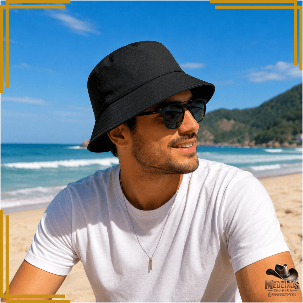 Chapéu Bucket Hat Oxford Unissex Estiloso Leve Confortável Moda Casual Respirável Liso