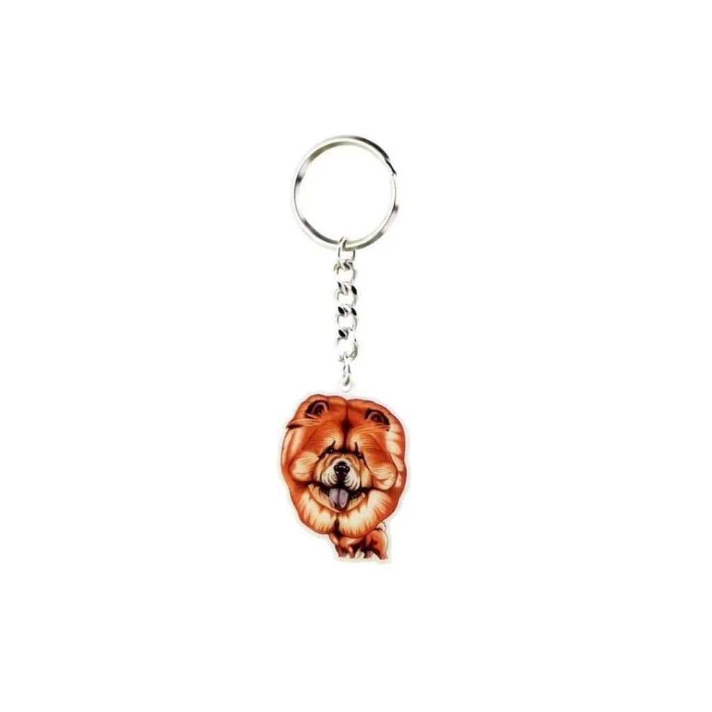 Chaveiro de Metal Heads Cachorro Raça Chow Chow