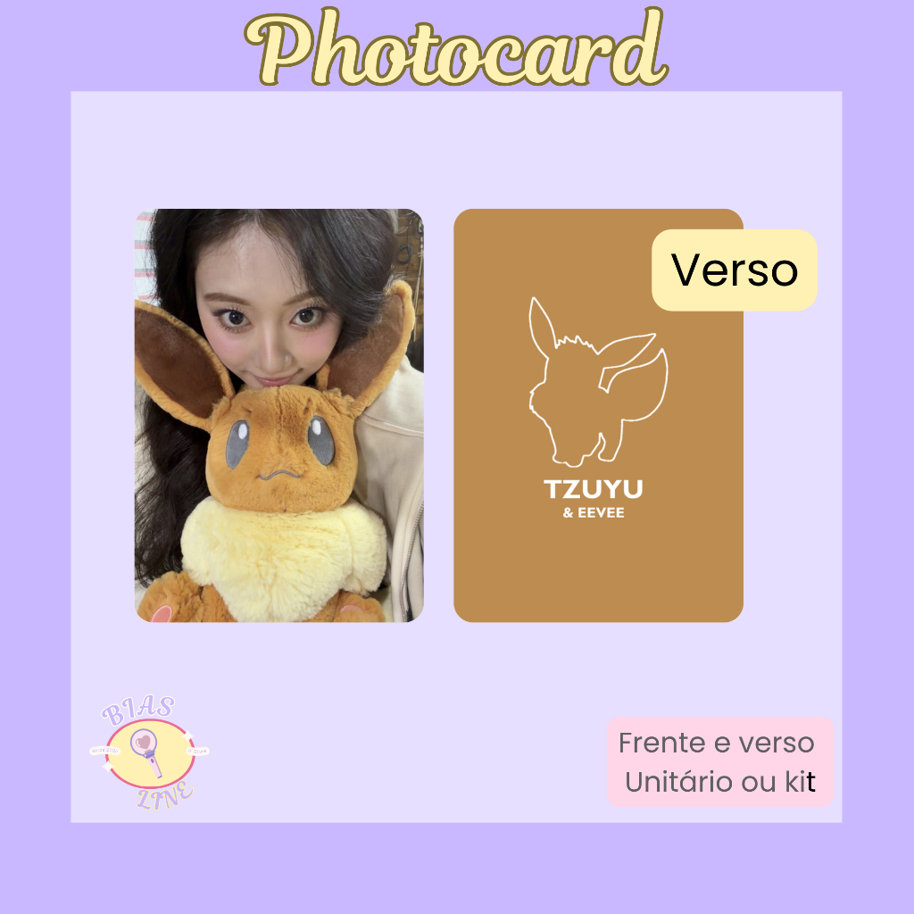 Photocard Fanmade Twice - Tzuyu - Pelúcia | K-pop | Papel Fotográfico Laminado