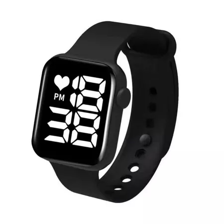 Relógio Digital LED unissex Masculino Feminino Led Quadrado Tipo Smartwatch C95