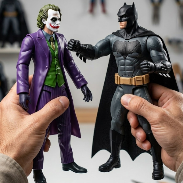 Boneco Articulado 30cm Super-Herói Vilão Som Luz Led Presente Menino Aniversário Dia Das Crianças
