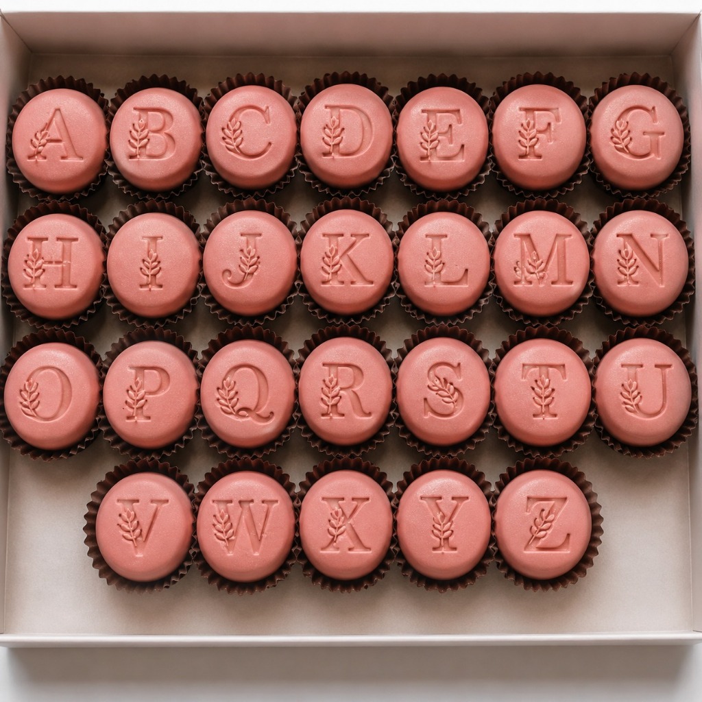 Kit Carimbos Letras Alfabeto Flores PERSON para Brigadeiros Docinhos e Biscuit ESCOLHA 1