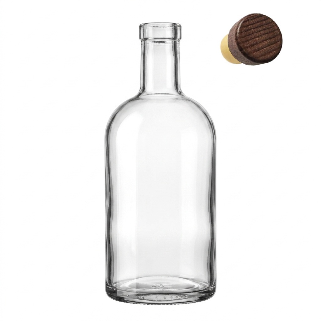 Kit c/ 5 Garrafas de Vidro 750 ml Khloe Luxo para Envase Gourmet Eventos Decoração Azeite Mesa Posta
