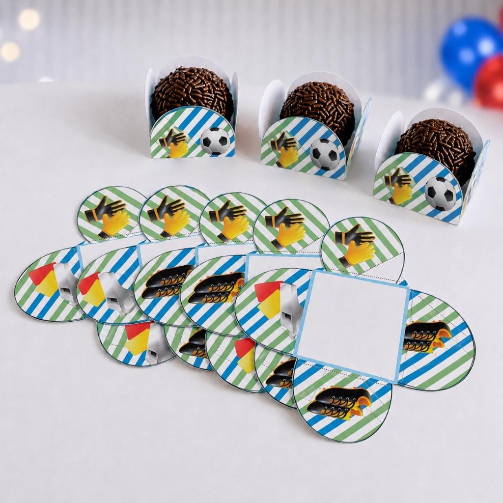 Forminha de Doces Futebol Personalizada no Tema /Lembrancinha de Festa /Aniversário