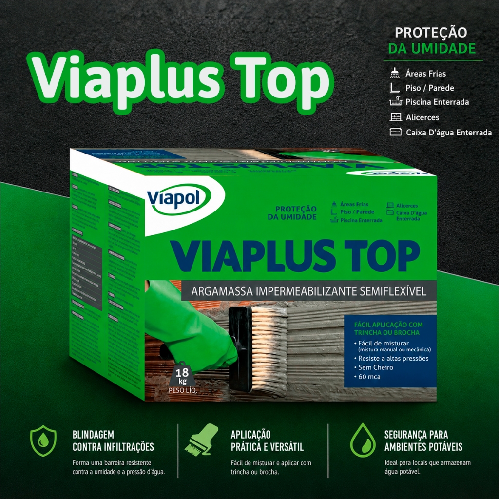 Revestimento Impermeabilizante Viaplus Top Impermeabilizante Semi-Flexível Viapl