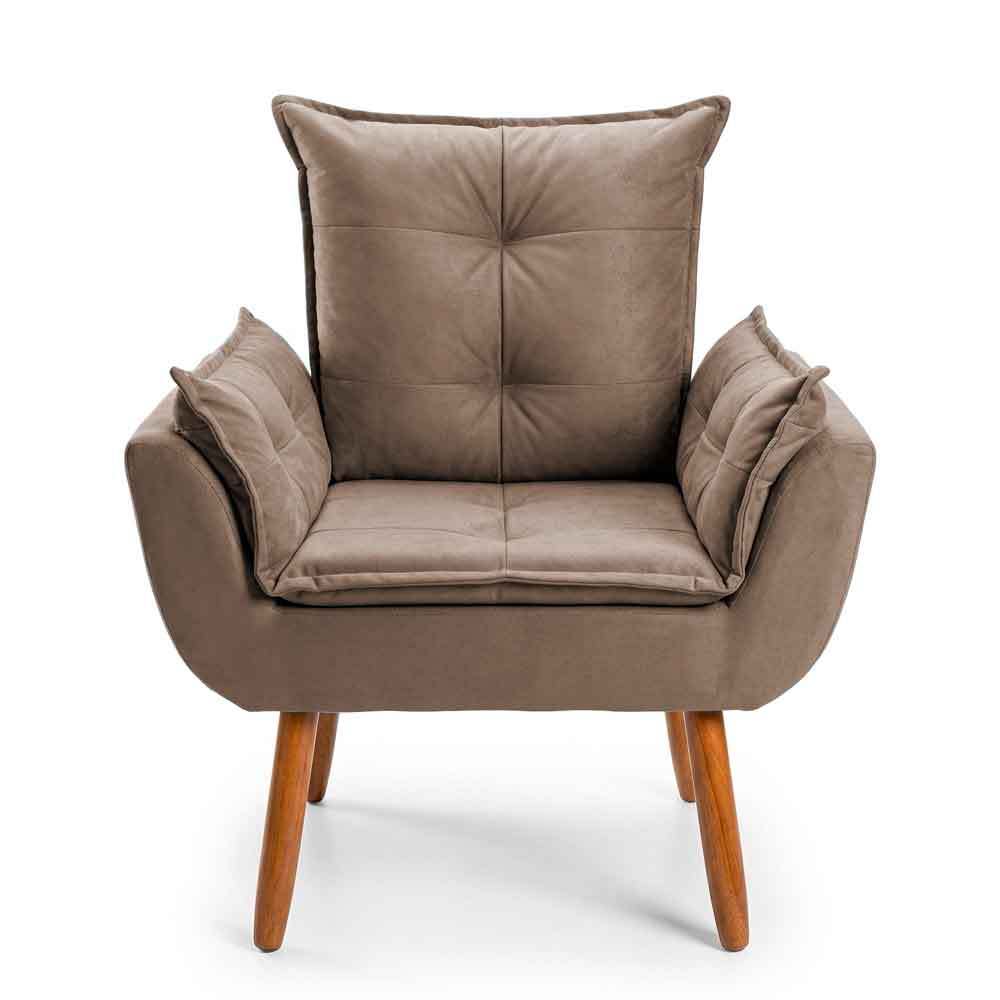 Poltrona Para Sala de Estar Escitório Quarto Varias Cores Pés Com  Madeira de Eucalipto