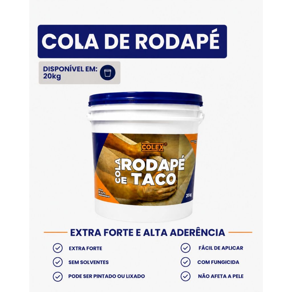 Cola Para Rodapé - 20kg (MDF, DRYWALL, RODA-TETO) - COLEX