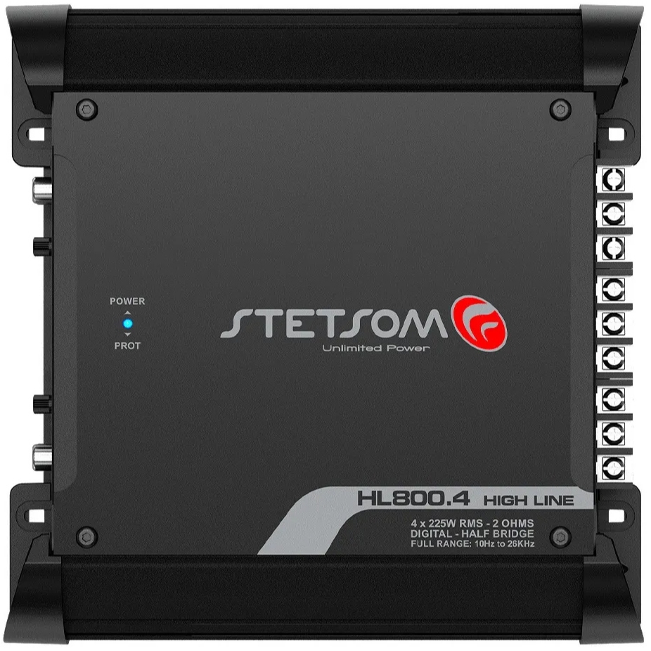 Módulo Amplificador Stetsom HL800.4 900W RMS 4 Canais 2 Ohms Potente Som Automotivo