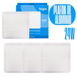 Kit 4 Luminária Painel Plafon Pro ALUMINIO Sobrepor Quadrado Led 24w 28,5x28,5 Bivolt - ELGIN