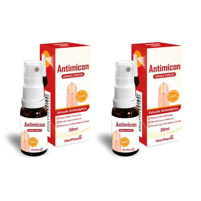 Kit 2x Antimicon Spray 30ml Micose Fungo Unha Forte Cutícula  - UberPharma