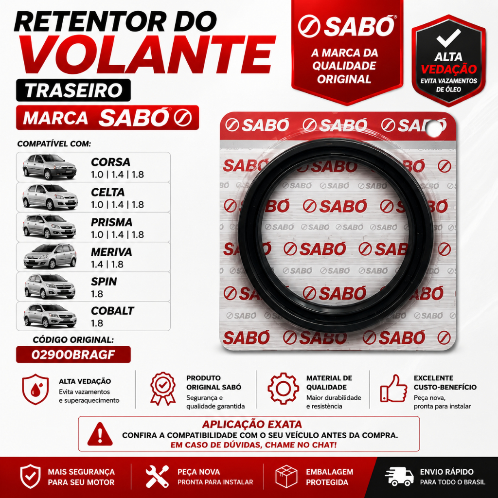 RETENTOR DO VOLANTE GM CORSA CELTA PRISMA MERIVA SPIN COBALT 1.0 1.4 1.8