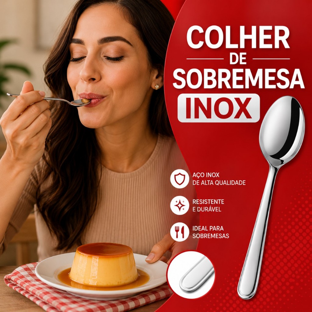 Colheres de Sobremesa Inox Doce Ovo de Colher Cafeteria Pizzaria Confeitaria Variáveis Utilidades