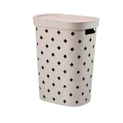 Cesto de Roupas com Tampa Puffer 49 L Light Gray Coza