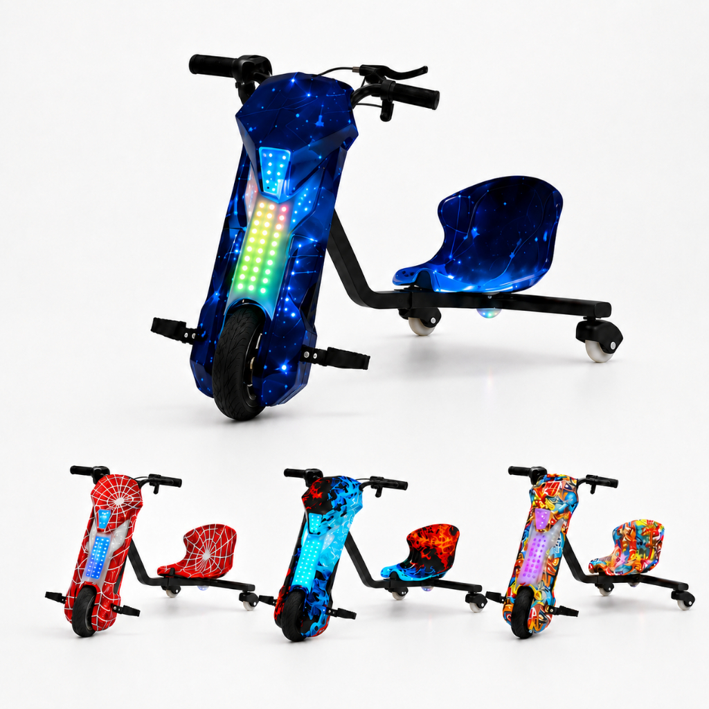 Patinete Triciclo Elétrico Infantil Drift 8'' Polegadas Motorizado Bluetooth Divertido