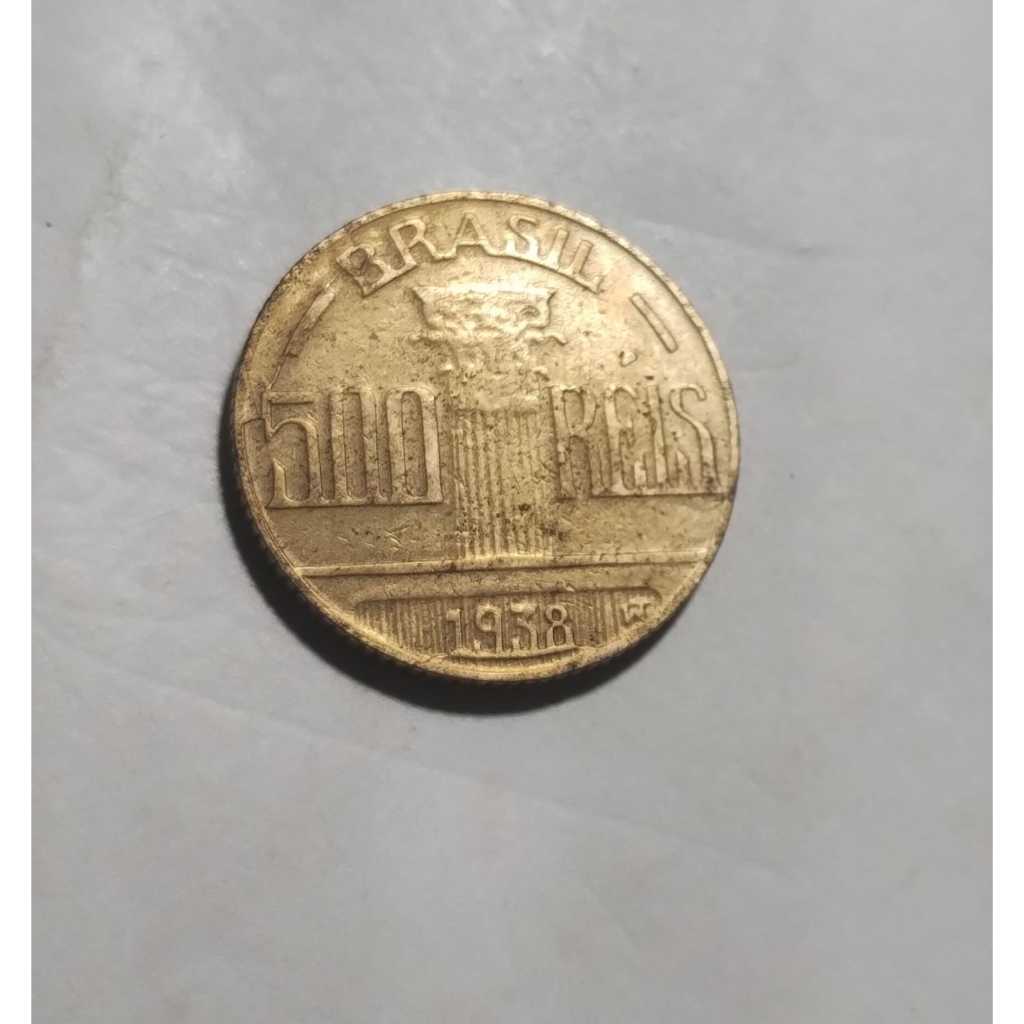 MOEDA 500 REIS 1938 - FEIJO - BRONZ.ALUM. MBC - Y0495
