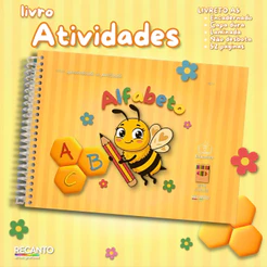 Livro Educativo Atividades Alfabeto | Coordenação Motora Infantil | Capa Dura Laminada A5 | 52 Pg