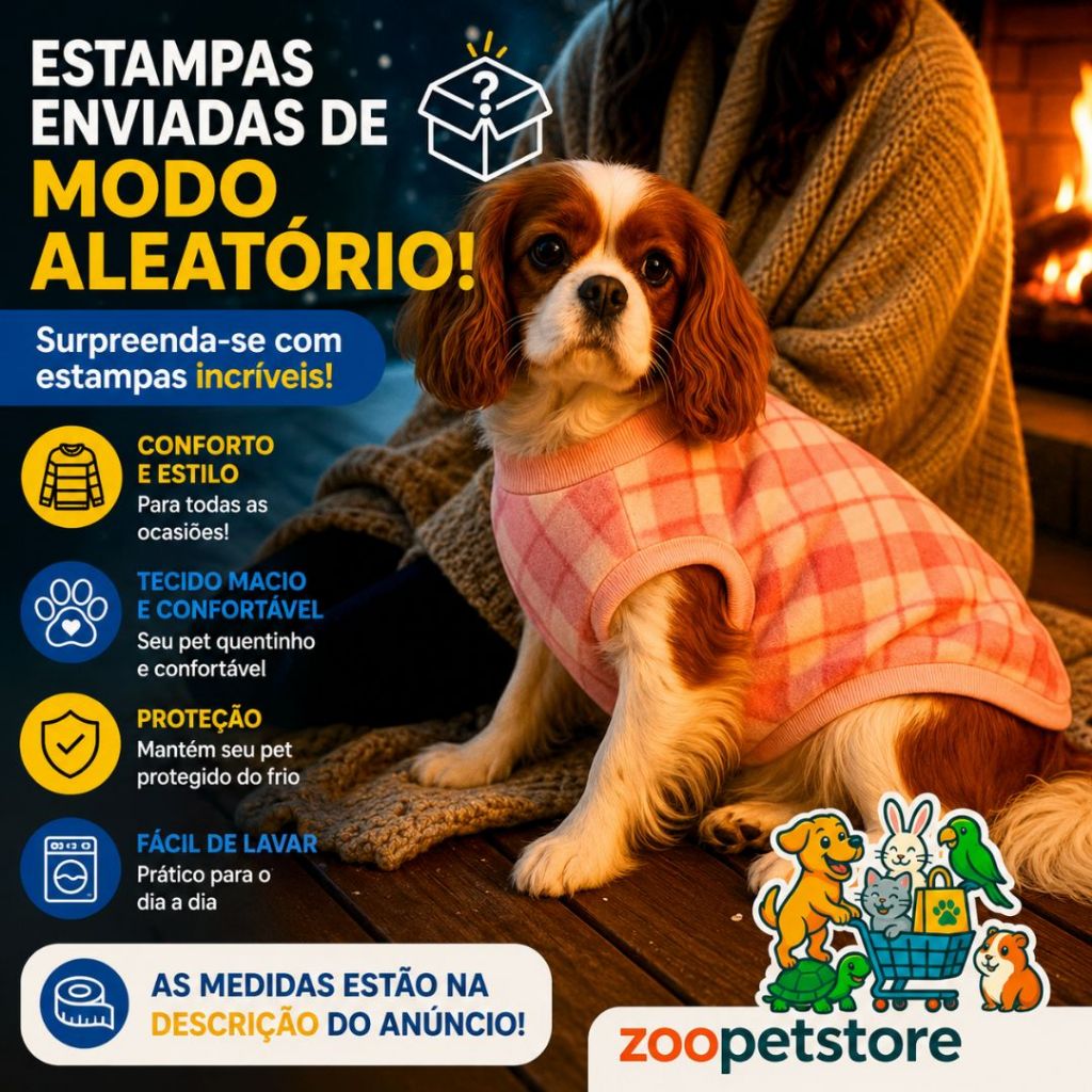 Roupinhas Soft Inverno Para Cachorro Pet Pequeno Porte a Grande Porte Lulika