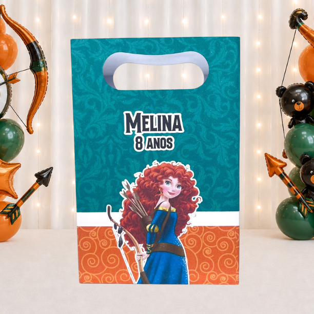 SACOLINHA PERSONALIZADA PARA LEMBRANCINHAS PRINCESA MERIDA VALENTE | SACOLA PERSONALIZADA | SACOLA SURPRESA