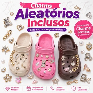 Sandália Feminina Confortável com Charms Aleatórios Antiderrapante
