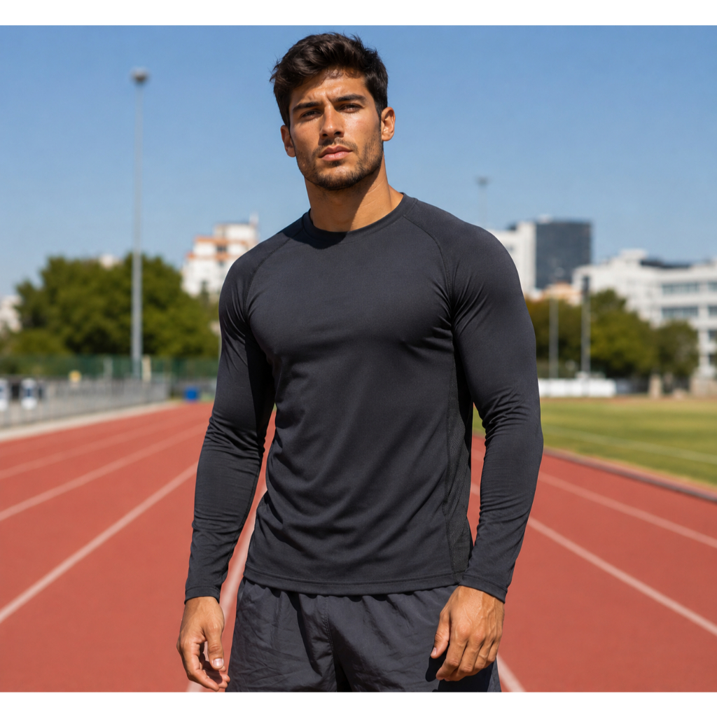 Camisa Térmica Masculina Manga Longa Dry Fit Academia Treino Malha Fria Proteção Solar blusa frio