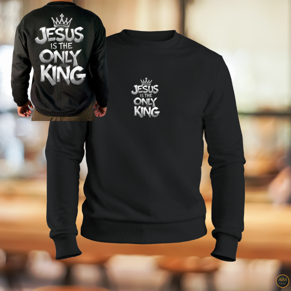 Moletom Casual Evangelico Jesus Is The Only King Blusa unissex Frio Inverno Envio Imediato