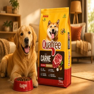 Ração Cachorro Adulto 15kg Quatree Gourmet Todas Raças Sabor Carne