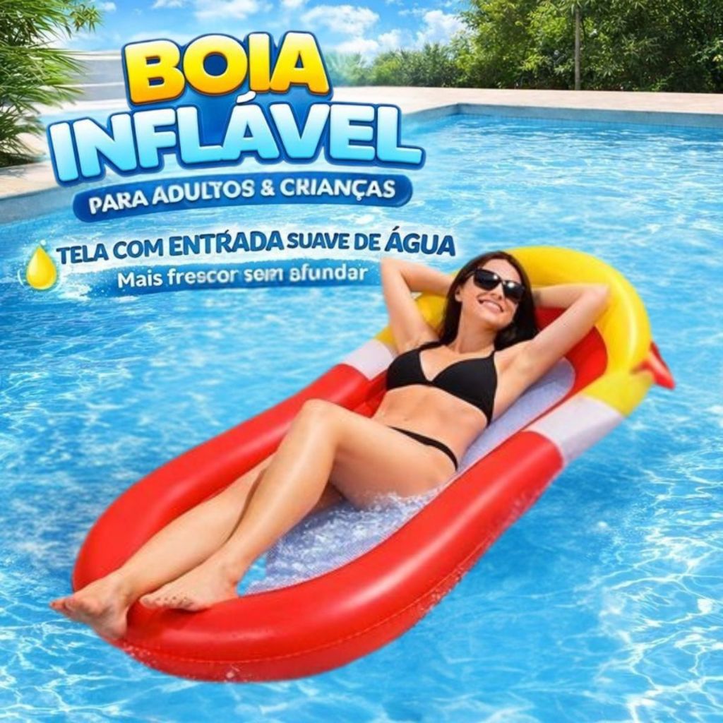 Boia Colchão Inflável Com Encosto De Piscina 155x84cm