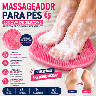 Tapete Massageador e Esfoliante para os Pés com Ventosas Antiderrapante para Banho
