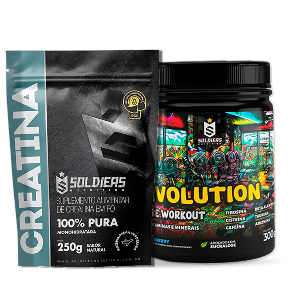 Kit: Creatina 250g + Pré-Treino Evolution 300g - Soldiers Nutrition