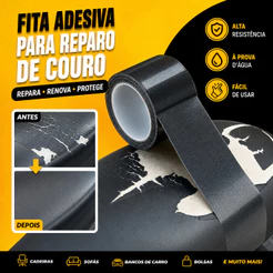 Kit De Reparo De Couro Fita Adesiva Preta Para Móveis , Sofás , Assentos De Carros