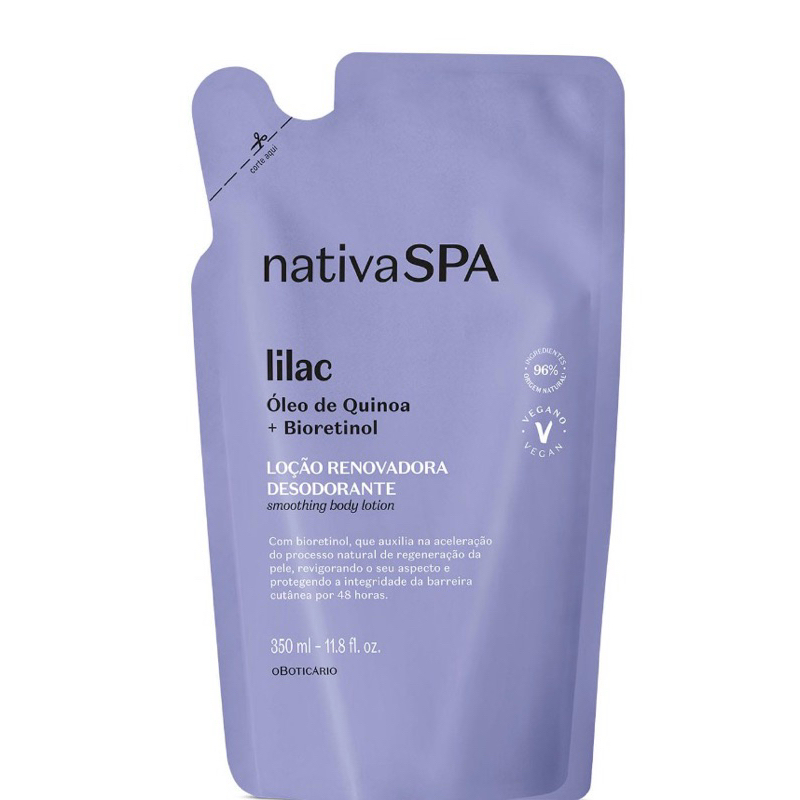 Refil Loção Renovadora Desodorante Hidratante Corporal Nativa Spa Lilac 350ml