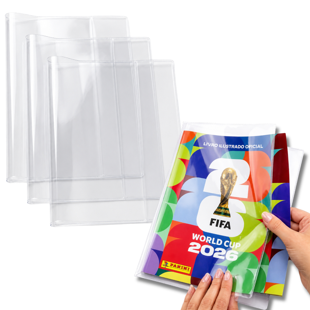 Capa Protetora PVC Cristal para Álbum da Copa 2026  Proteção Premium 0,13mm