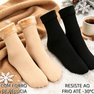 Kit 3/6 Pares Meias Térmicas Grossas com Forro (Brilhante Comercio)